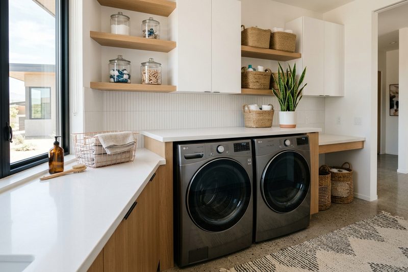 Washer and dryer in home laundry room
