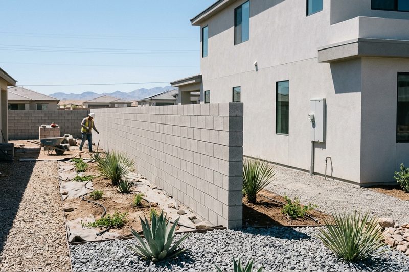 Block wall masonry close up