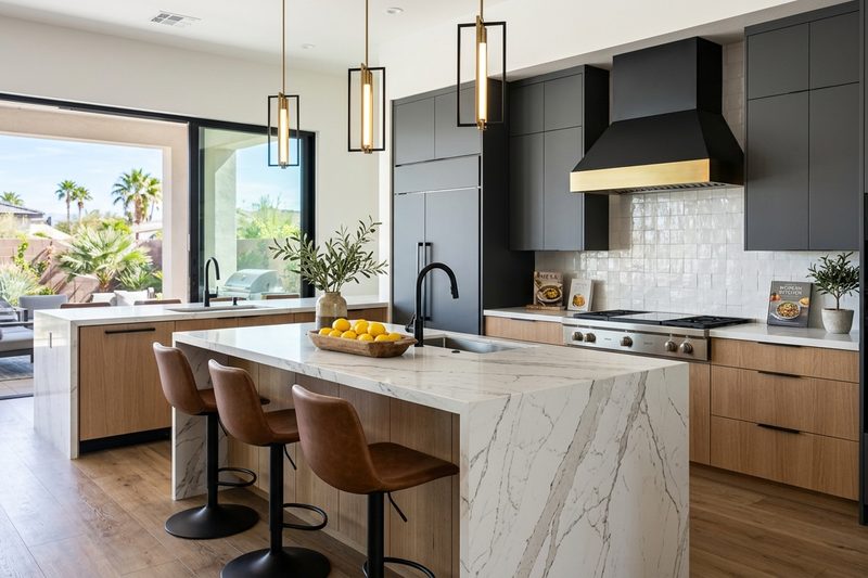 Modern bathroom remodel with glass shower